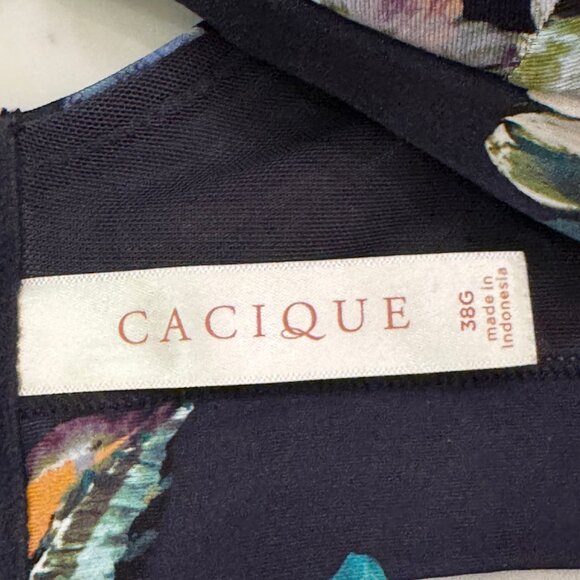 Like new CACIQUE Navy Blue Floral Underwire Bra Size 38G - Picture 3 of 6